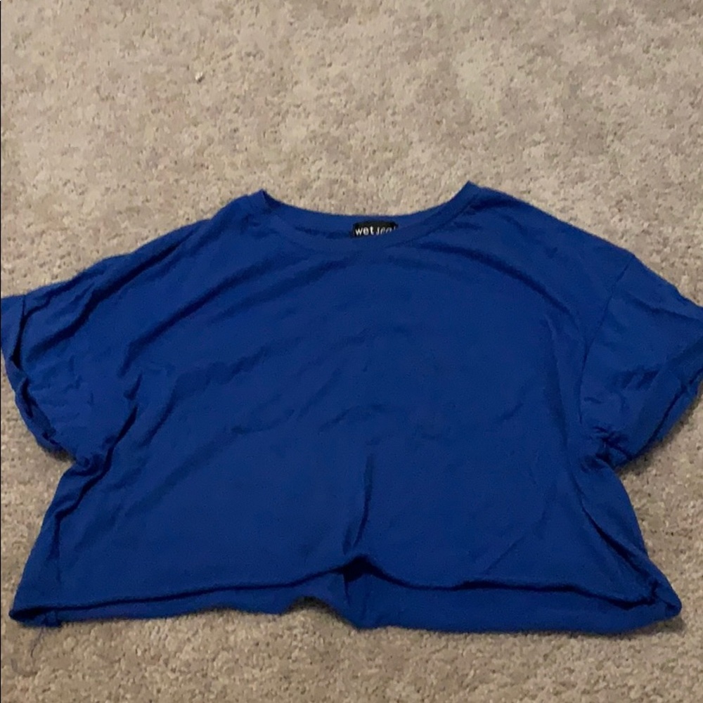 Blue crop top
